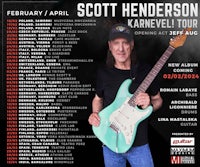 a poster for scott henderson's karnevel tour